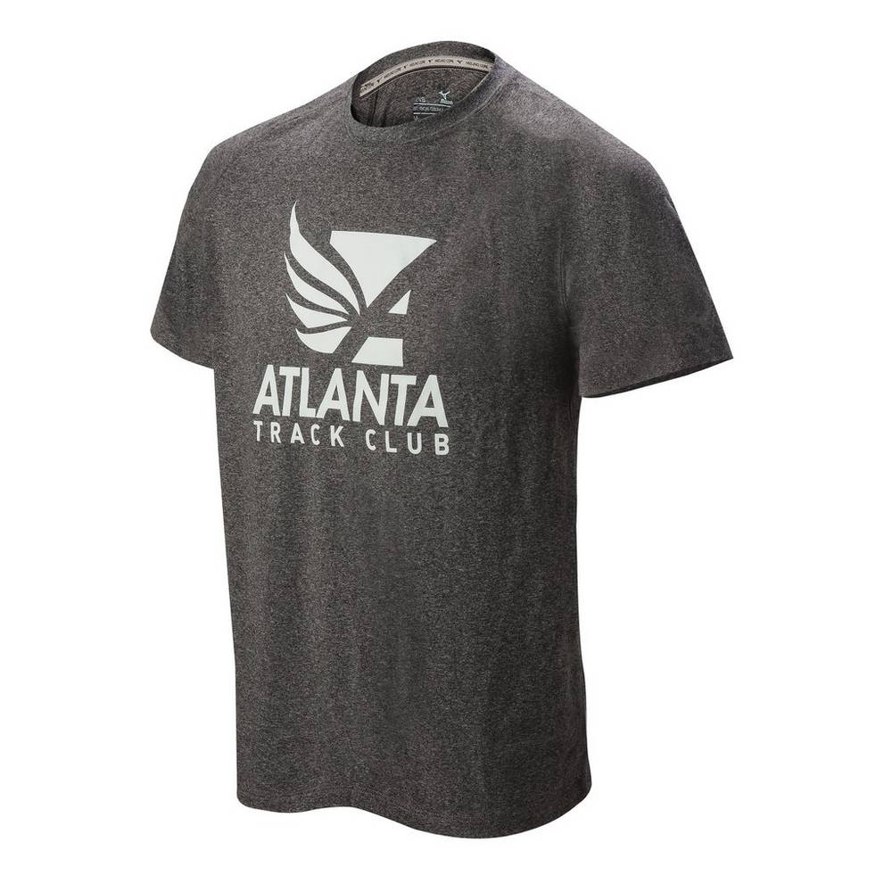 Camiseta Mizuno Atlanta Track Club Inspire 2.0 - Homem - Cinzentas Escuro - XIDPW0932